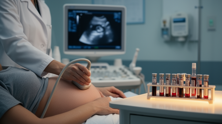 Ultrasound plus blood markers MK and TSP-1 improve placental abruption detection