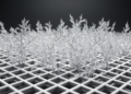 Stretched Grids Sharpen Simulations of Dendritic Crystal Growth