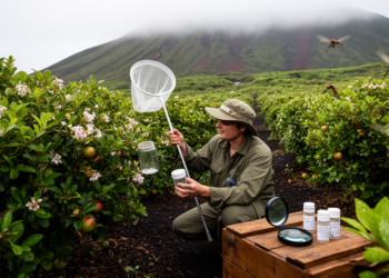 Hedgerows and orchards on a volcanic island yield a new arthropod dataset for biological control research