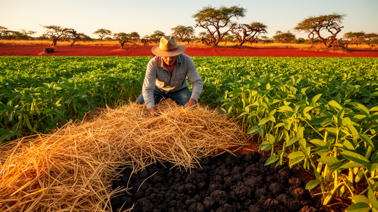Guinea grass mulch boosts soil health and soybean yields in Brazilian Cerrado