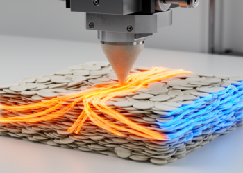 3D-printed boron nitride composites tune heat flow through platelet alignment