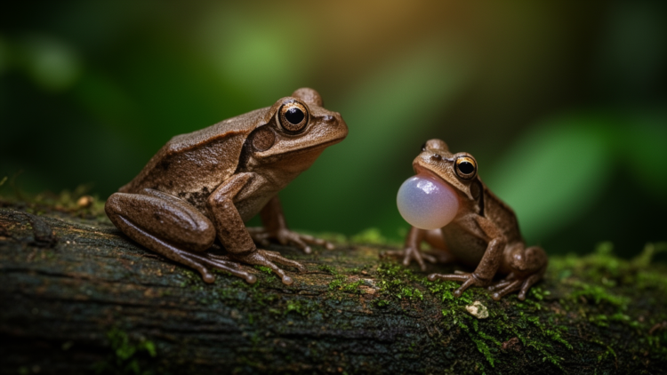 Female Bornean frogs have bigger ears, but males own the vocal gear