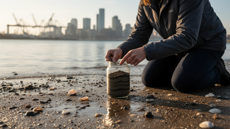Urban Coastal Sediments Reveal Contrasting Fingerprints of Human and Natural Particle Inputs