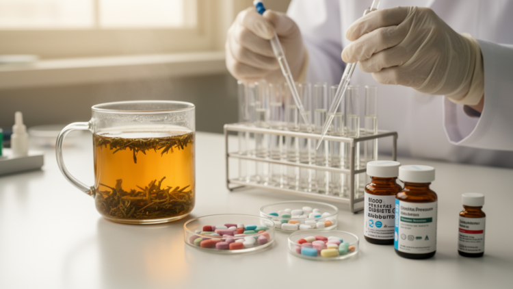 Herbal Sela teas boost blood pressure and diabetes drugs in lab tests