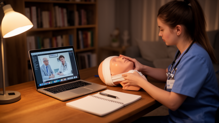 Online Flipped Classroom Matches Simulation for Teaching Neurotrauma Nursing Skills