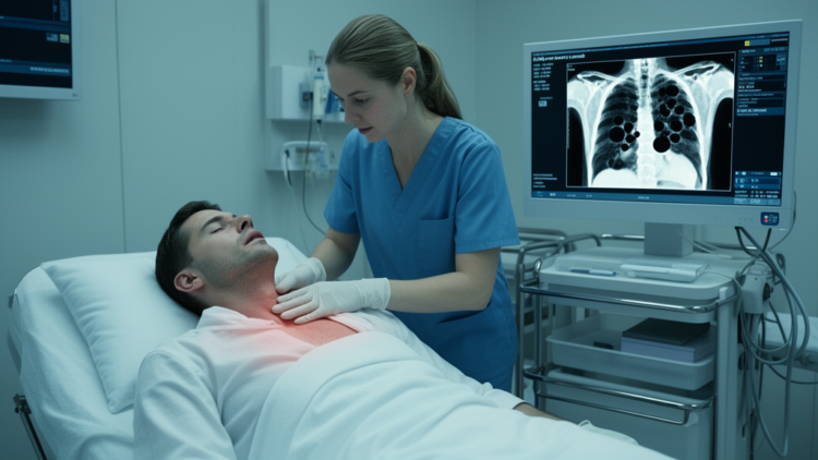 Rare Flesh-Eating Infection With Gas Rising to the Chest After Hemorrhoid Surgery