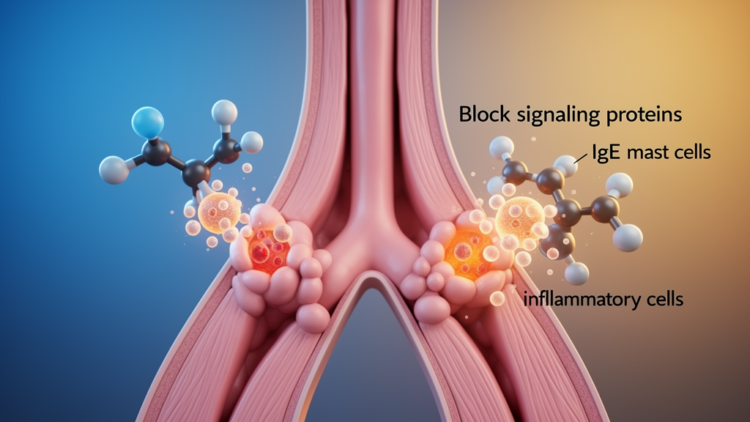 Asthma biologics omalizumab and dupilumab both ease symptoms but move IgE in opposite directions