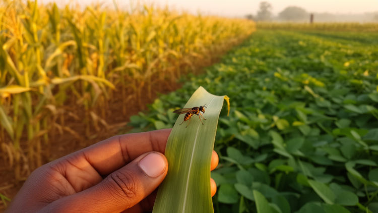 Parasitoid wasp plus cowpea intercropping curbs fall armyworm in Nigerian maize