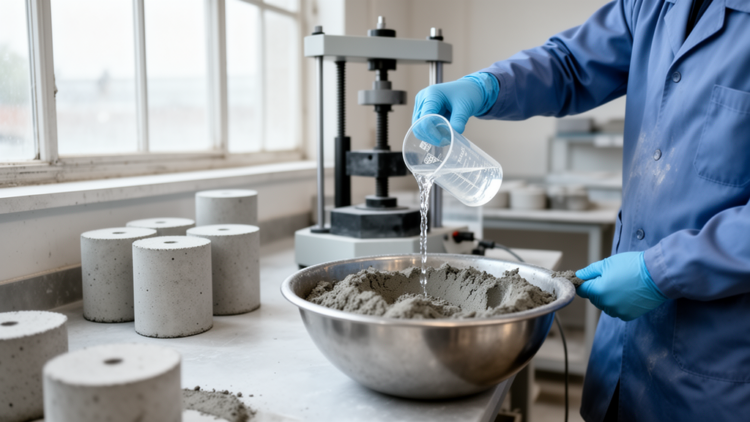 Just-Add-Water Geopolymer Concrete Hits Peak Strength at a Precise Water Ratio