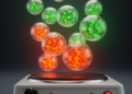 Temperature flips the color of perylene-loaded polymer nanoparticles