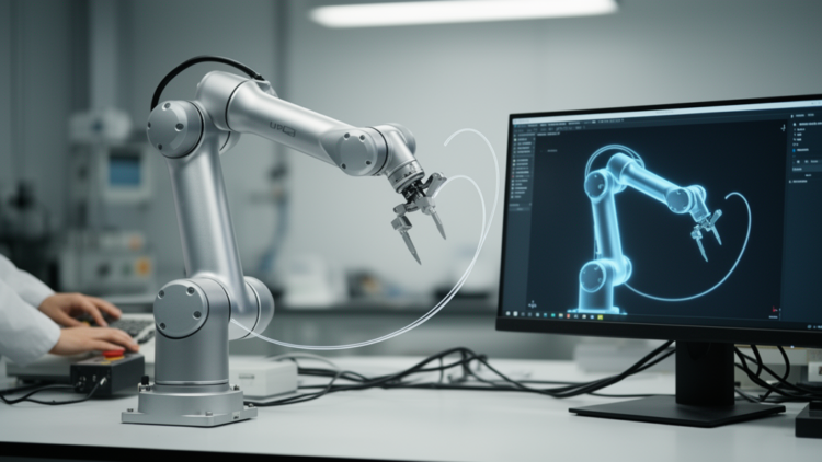 AI Learns Robot Arm Dynamics in Simulation, Halving Tracking Error on a UR5 Manipulator