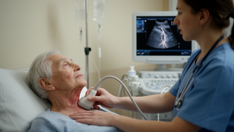 Ultrasound Protocol for Venous Congestion Reaches Intensive Care but Rarely Geriatric Wards