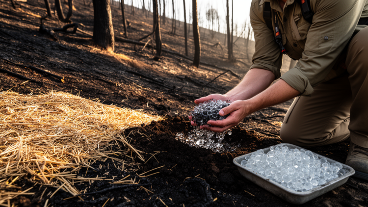 Superabsorbent Polymers Hold Water Briefly but Strengthen Fire-Area Slopes