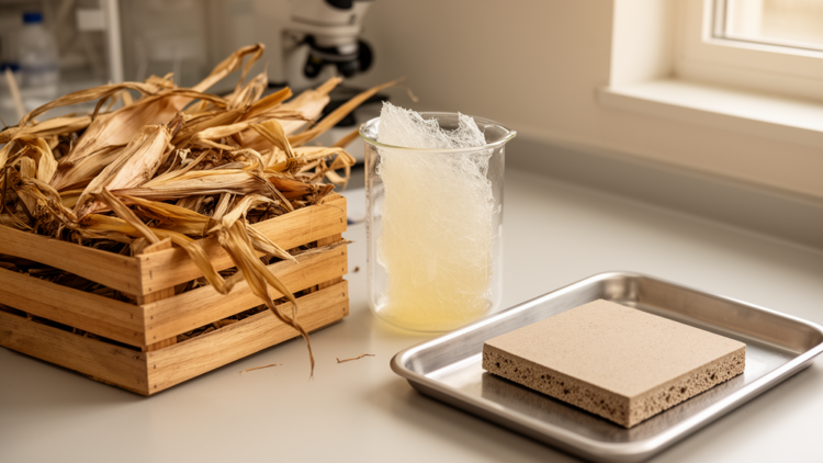 Corn Stover Transformed Into Biodegradable Composites and Bacterial Nanocellulose