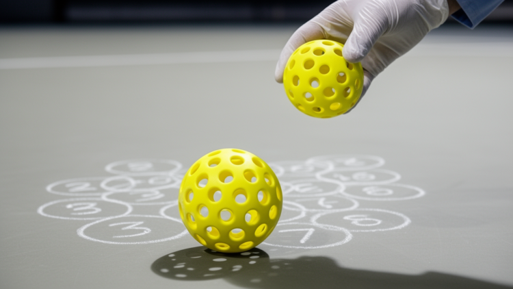 Fewer holes, tighter landings: 36-hole pickleball prototype shows more compact flight dispersion
