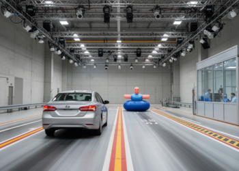 Simulated highway test bench puts adaptive emergency braking through its paces