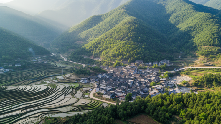 Production, Ecological and Living Spaces Shifted Across a Chinese Mountain Area Over Two Decades