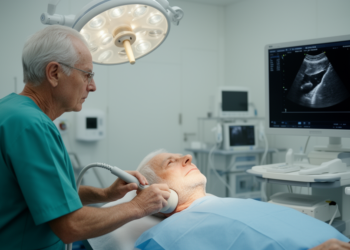 Neck vein ultrasound before spinal anesthesia may flag hypotension risk in prostate surgery patients