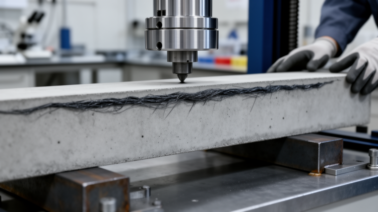 Carbon fibers give concrete a longer fatigue life under variable-amplitude flexural loading, lab study finds