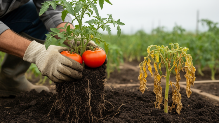 Soil bacteria curb Fusarium wilt in tomato, but silicon backfires