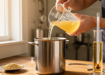 Yeast dose and wort density tuned to boost alcohol from red sorghum
