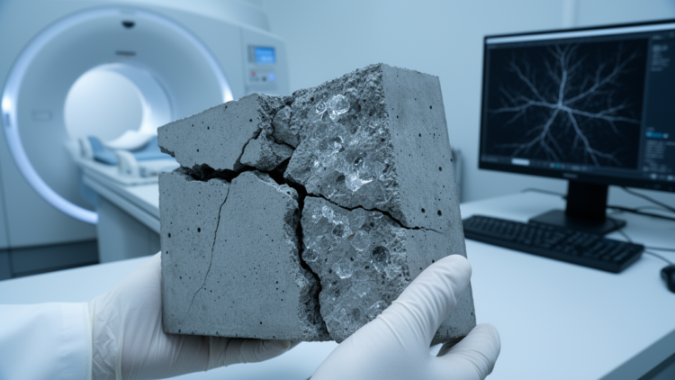 CT scans and simulations reveal how freeze–thaw cycles crack concrete from the inside