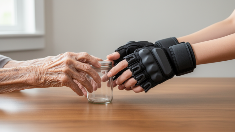 Age simulation gloves only partly mimic how ageing weakens the hand