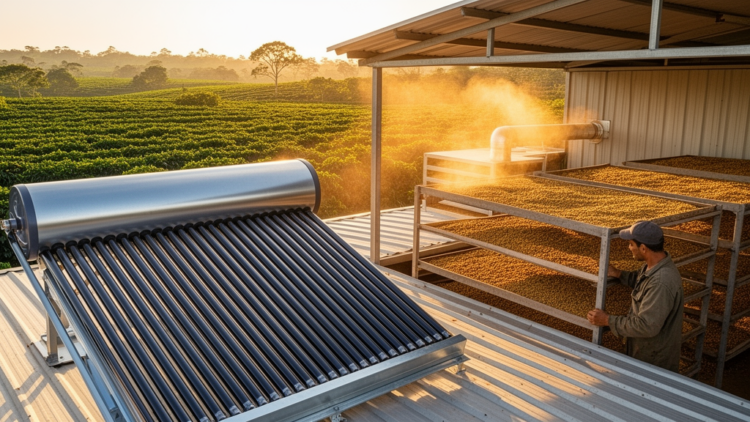 Finned Solar Air Collector Dries Coffee Parchment in 20 Hours