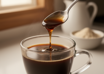 Coffee changes how xanthan gum thickens and lubricates liquids