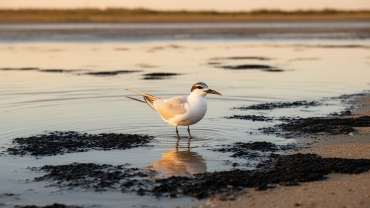 Water acts as a barrier shaping microbial communities in gull-billed tern habitats