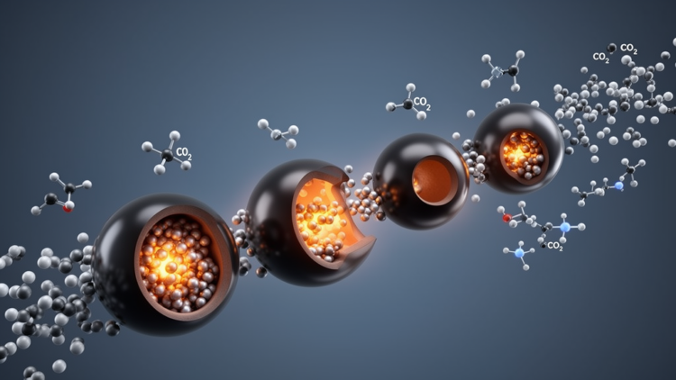 Carbon nanosphere shells stabilize iron–cobalt catalysts that convert CO2 into light olefins