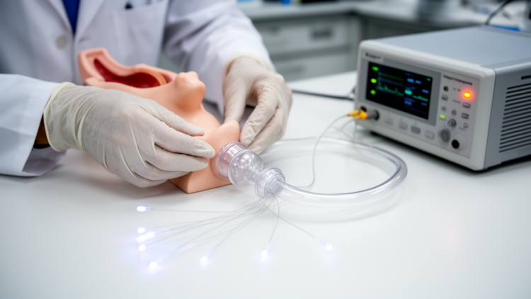 Optical fibre sensor inside tracheal tube cuff detects airway wall contact in bench tests