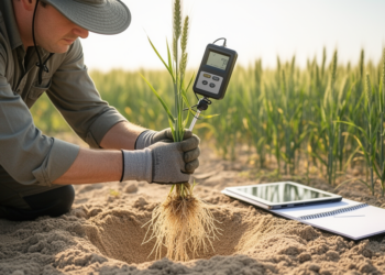 Optimized root-pulling force protocol speeds wheat root screening in sandy field