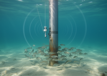 Monopile acoustic shadows cut receiver detections but still aid fish tracking
