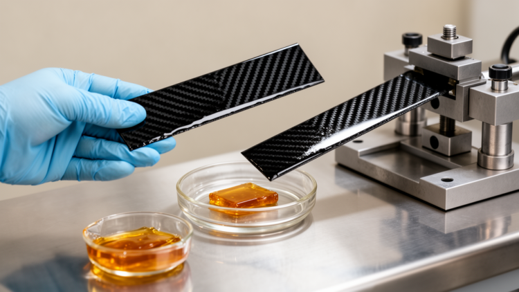 CO2-derived vitrimer epoxy matches conventional carbon fiber composites in tensile strength while adding recyclability