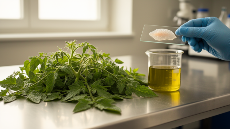Tomato leaves discarded after harvest yield rutin-rich extract that lingers in skin layers
