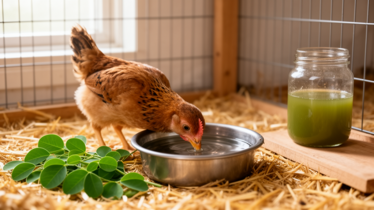 Moringa Leaf Extract in Drinking Water Boosts Feed Efficiency in Chahua Chickens