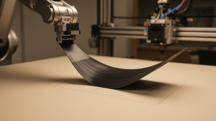 Hybrid AI and physics model predicts tape deformation in robotic 3D printing