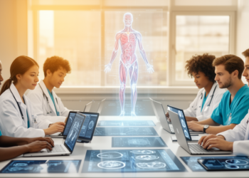 Scoping review maps virtual education and AI tools in health professions training