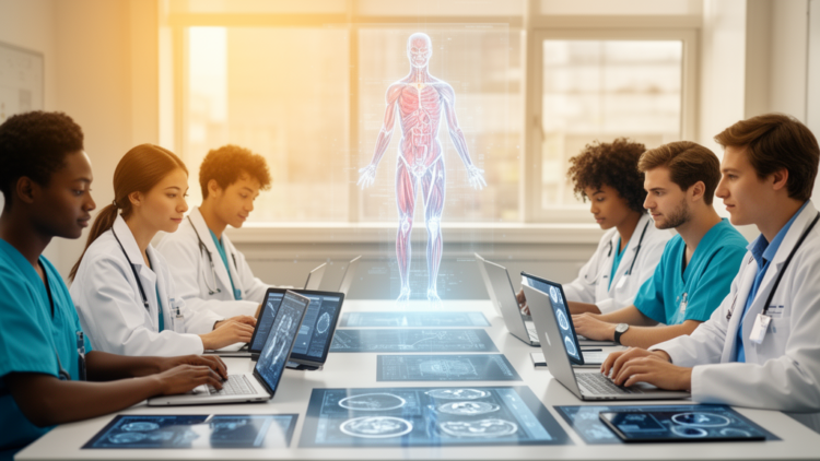 Scoping review maps virtual education and AI tools in health professions training