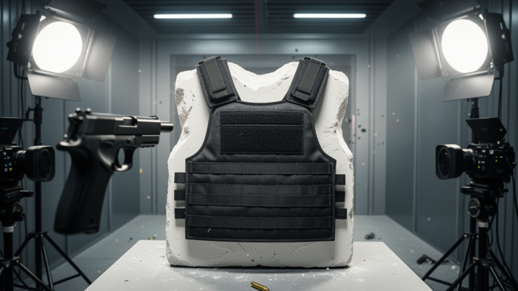 W-shaped Kevlar plates stop 9 mm rounds with under 1 mm of backface deformation