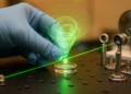 Laser-induced glow lets holograms tune themselves on the sample