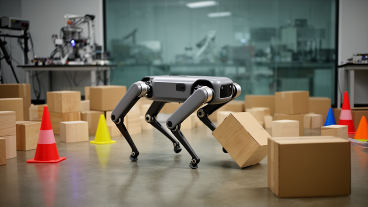 Simulated Robot Navigates Obstacles but Reveals the Cost of Purely Reactive Control