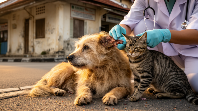 Stray cats and dogs in Malaysia carry uncharacterised Bartonella lineages in fleas