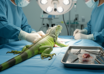 Rare Ovarian Teratoma Diagnosed in a Green Iguana After Fatal Surgery