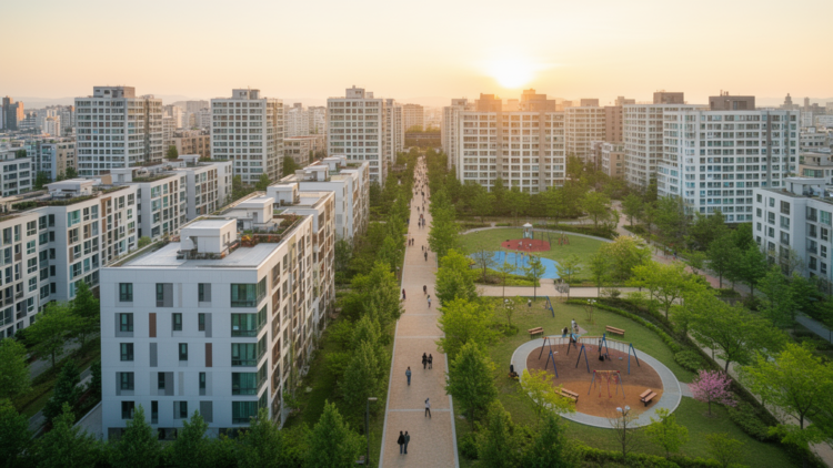 Simulations Show Aging Korean New Town Can Densify Without Losing Public Space