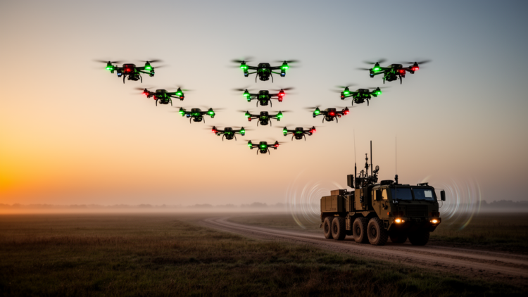 Drone Swarm Switches to Autonomy When Jamming Cuts Its Communications