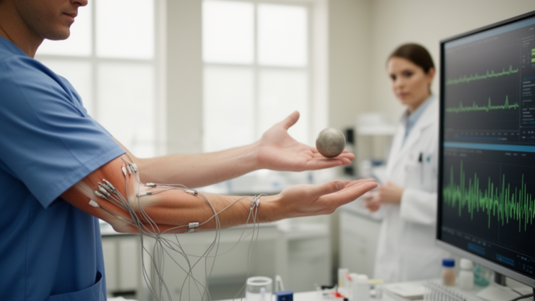 Arm Stiffness During Ball Bouncing Revealed by EMG Signals