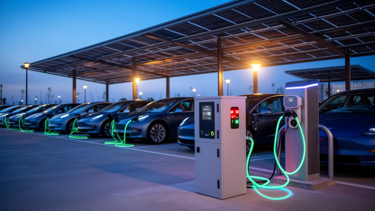 AI-Managed EV Charging Hub Slashes Grid Peak Demand in Simulation