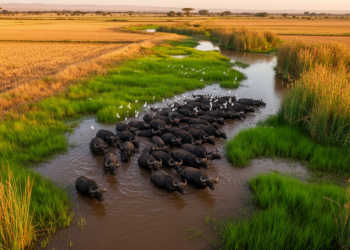 Ethiopian buffalo census reveals stable herds squeezed into shrinking wetlands